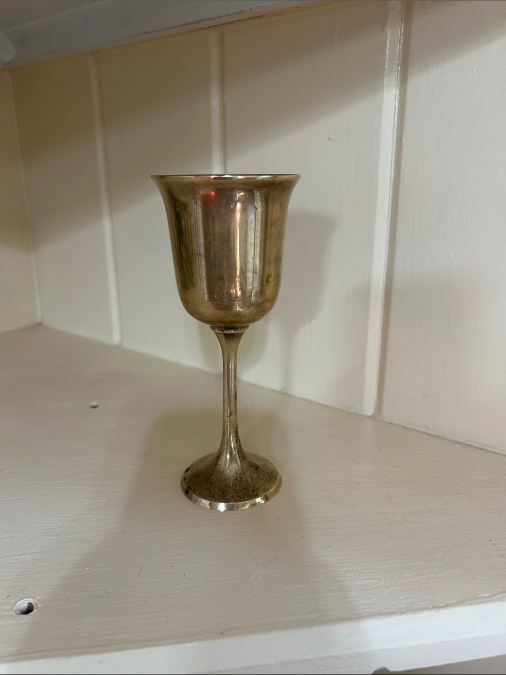 Antique-Style Brass Goblet - Gold Tone